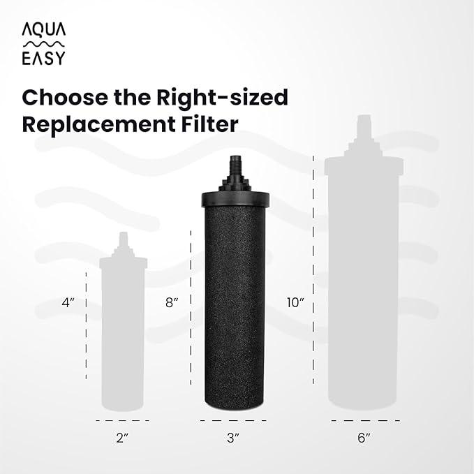 AquaEasy BB9 Activated Carbon Water Filter Candle(2 Pcs) Replacement Gravity Water Filter Candle Compatible With Gravity Filter System