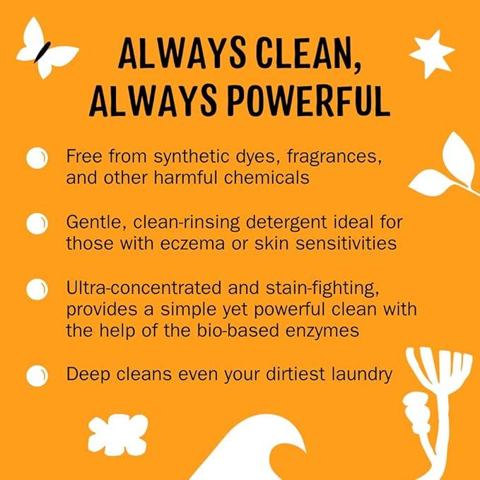 Molly's Suds Liquid Laundry Detergent | Clean Laundry Detergent Soap for Sensitive Skin | 2x Concentrated, High Efficiency (HE) | Citrus Grove - 100 Loads