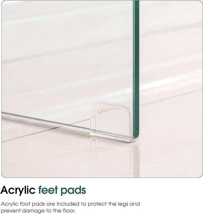 ivinta Glass Console Table with Storage, 31.5'' Modern Narrow Sofa Table with Storage Shelves for Living Room, Hallway, Foyer, Bedroom 5103 (White)