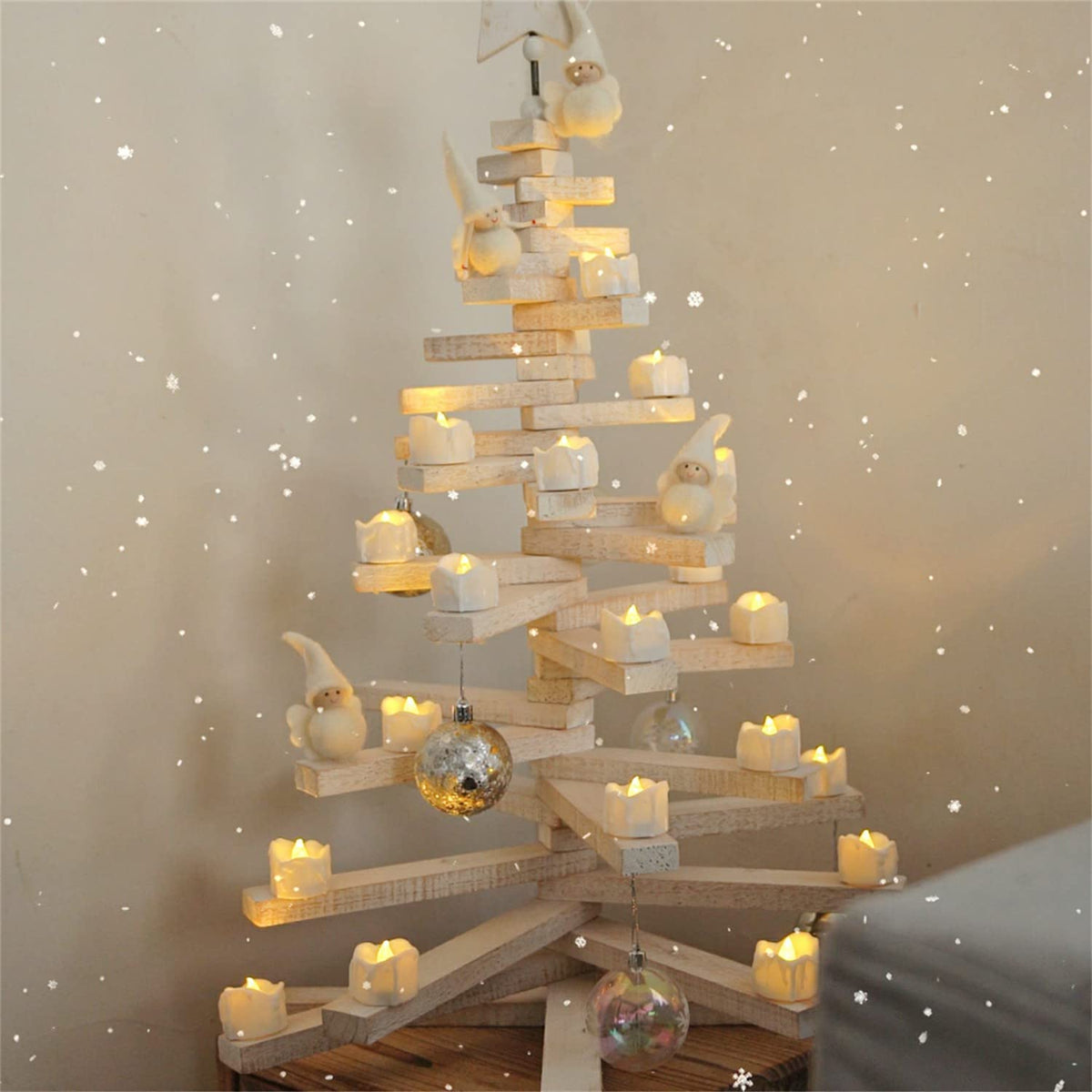 24 Flickering Tea Lights with Timer, Extra Batteries Included
