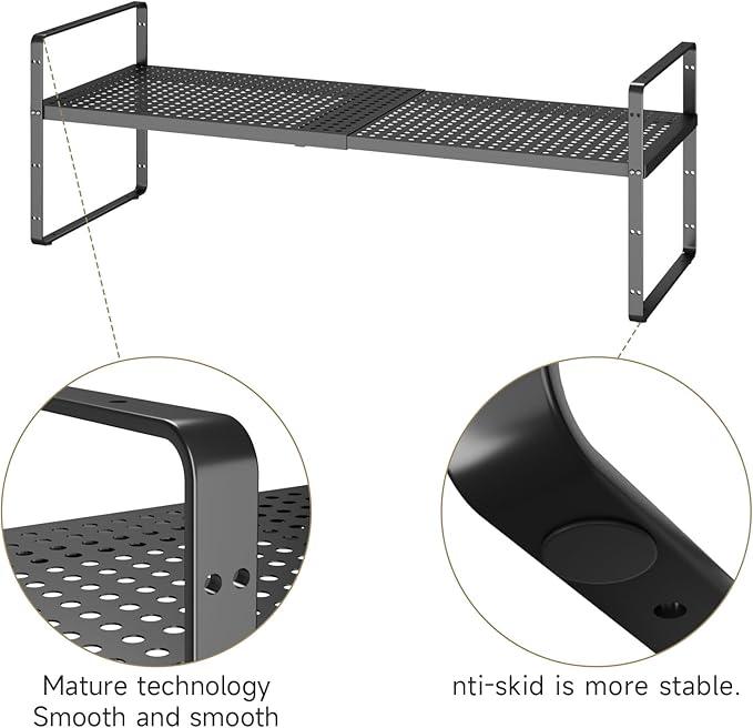 Hole Pattern Expandable Shelf Organizer,2Pack 10.2
