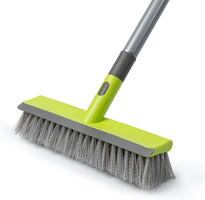 Floor Scrub Brush 2 in 1 Scrape and Stiff Bristle Deck Brush for Cleaning Concrete, Patio, Garage, Kitchen, Carpet and Bathroom 57