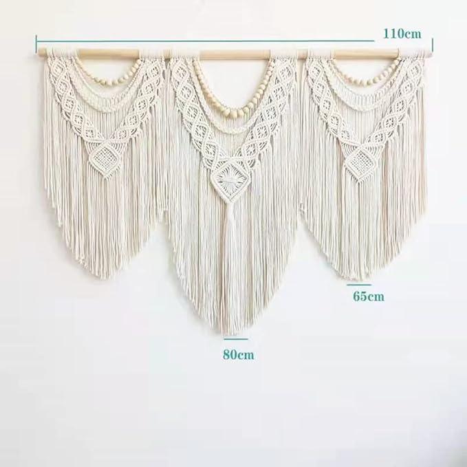 guzhiou large macrame wall hanging - Boho Tapestry Macrame Wall Decor Art- Chic Bohemian Handmade Woven Tapestry Home Decoration for Bedroom Living Room Apartment Wedding Party - 43
