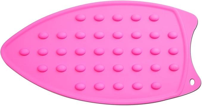 Bringsine Silicone Iron Rest Pad for Ironing Board Hot Resistant Mat(Hot Pink)