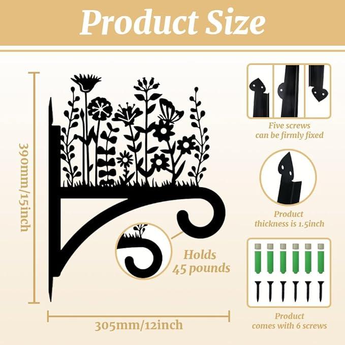 Peacoblue Iron Plant Hangers Hooks for Outdoor Indoor Hanging Plants Flower Fern Pot Lantern Bird Feeder Wind Chimes, 12
