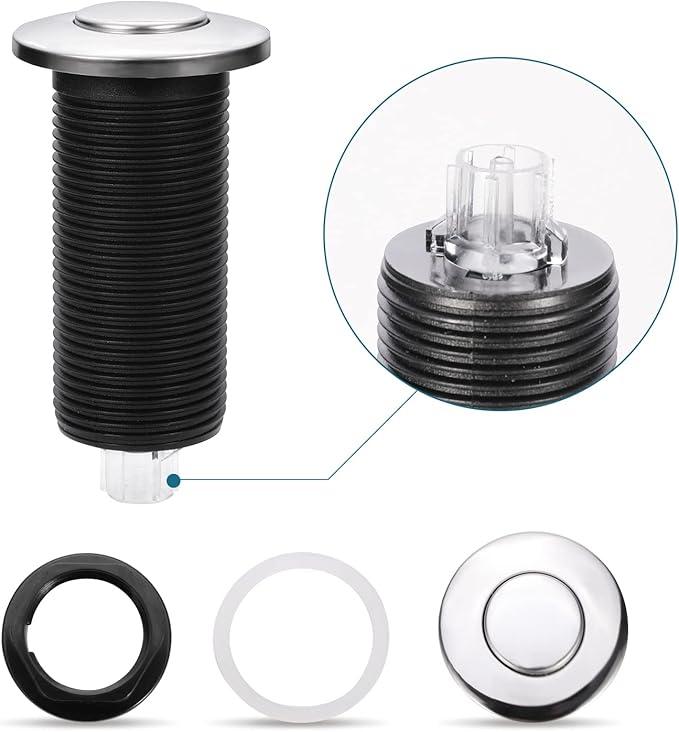 RQYEKDO Garbage Disposal Air Switch Kitchen Sink Top Long Stainless Steel Brushed Nickel Long 2.5