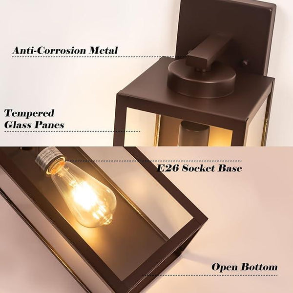 Oil-Rubbed Bronze Outdoor Wall Light Fixture, Large 16