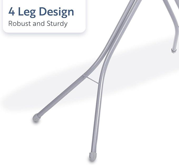 Classic 4-Leg Ironing Board with Iron Rest - Freestanding Full Size Iron Board for Clothes Pressing and Steaming with 43