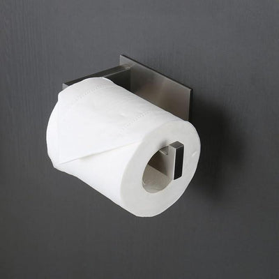 Toilet Paper Holder, Self Adhesive Tissue Holder Stainless Steel Rustproof Paper Roll Holder, No Drilling Easy to Install, Toilet Paper Rack Suitable for Office, Bathroom (2, Brushed Nickel)