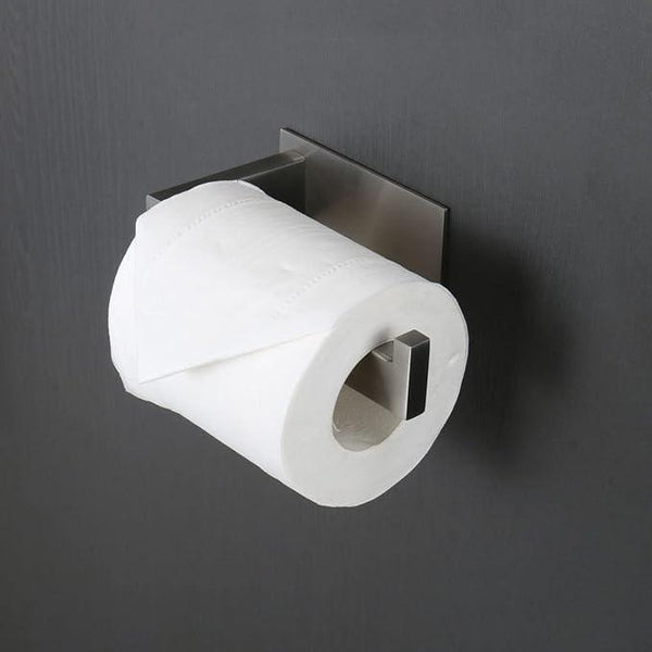 Toilet Paper Holder, Self Adhesive Tissue Holder Stainless Steel Rustproof Paper Roll Holder, No Drilling Easy to Install, Toilet Paper Rack Suitable for Office, Bathroom (2, Brushed Nickel)