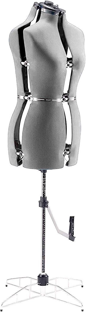 FAMILY DRESSFORM Petite Adjustable Mannequin Dress Form - Grey