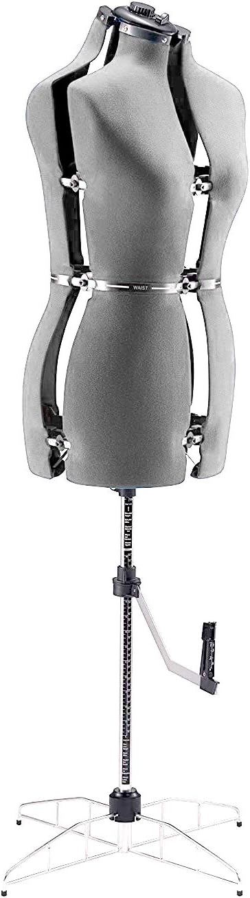 FAMILY DRESSFORM Medium Adjustable Mannequin Dress Form - Grey