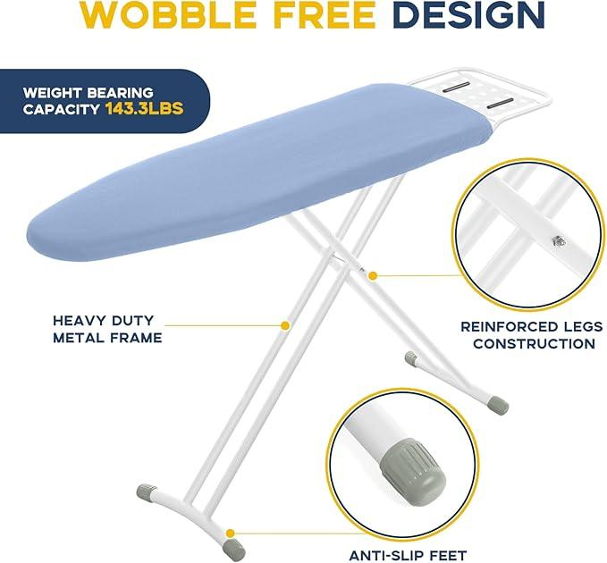 Full Size Ironing Board with Iron Rest, Heavy Duty Compact Ironing Board 43