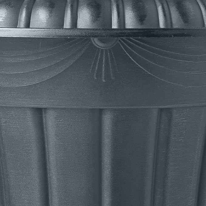 PL00GY Classic Traditional Plastic Urn Planter Indoor/Outdoor, 16
