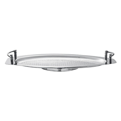 Modern Stainless Steel Serving Tray with Handles