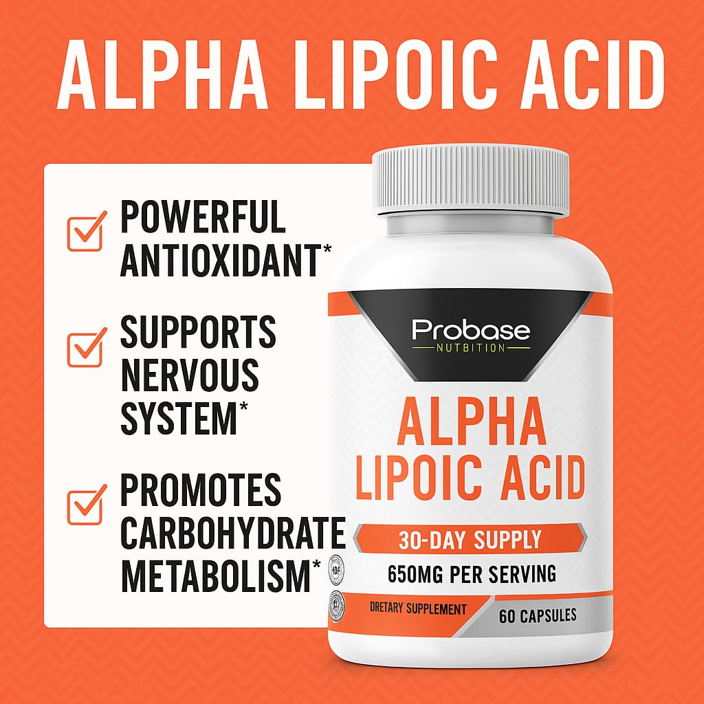 Probase Nutrition Alpha Lipoic Acid (ALA) 60 Capsules 30-Day Supply