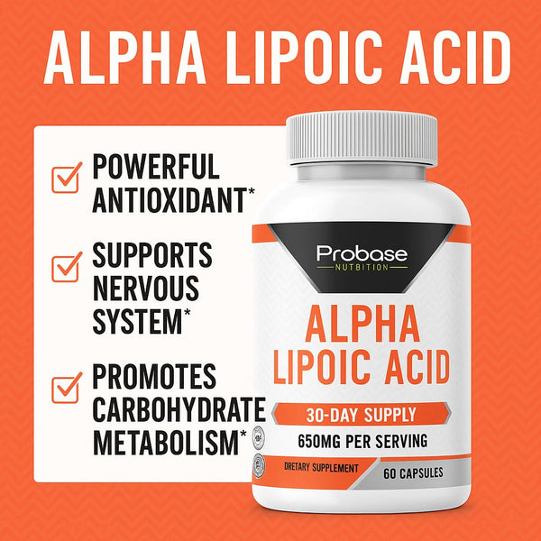 Probase Nutrition Alpha Lipoic Acid (ALA) 60 Capsules 30-Day Supply