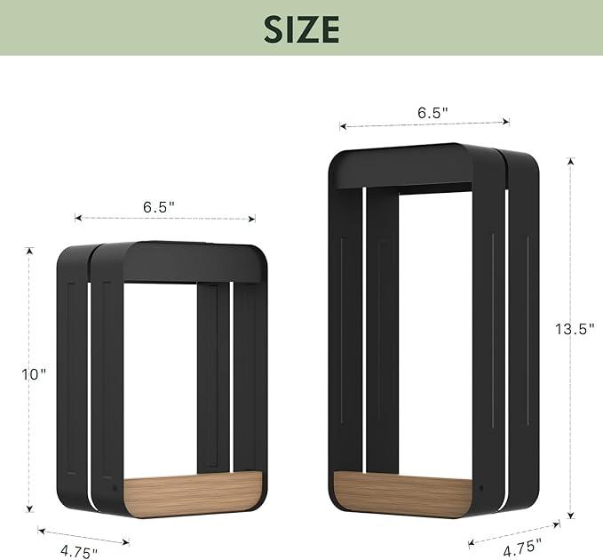 Grand patio Outdoor LED Solar Power Wall Sconce Shelf Planter, Waterproof Decor Wall Lamp Light for Porch, Patio. Solar Energy, Black(L-Rectangle)