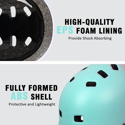 Youth Kids Bike Helmet, Skateboard Bicycle Helmet for Age 5-8-10-12-14 Teen Boys Girls Adjustable and Multi-Sport for Scooter Roller/Inline Skate