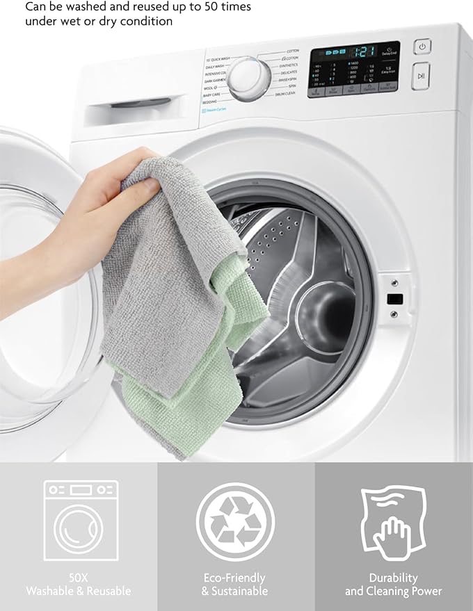 Fantasticlean Microfiber Cleaning Cloth Roll -75 Pack, Tear Away Microfiber Towels, 12