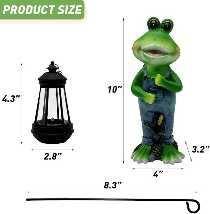 Cute Cowboy Frog Garden Statue for Mom - Unique Outdoor Decor, Waterproof Resin, Perfect for Garden, Yard, Lawn Decoration, Top