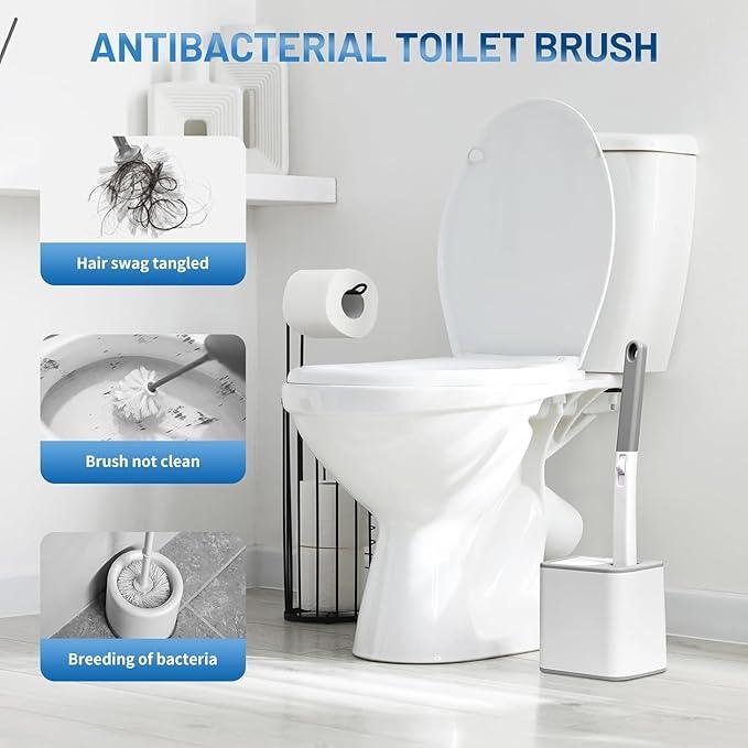 42 PCS Disposable Toilet Bowl Brush Refills, Disposable Toilet Brush Heads, Toilet Wand Disposable Refill Heads, Disposable Replacement Head (42Pcs Replacement Heads)