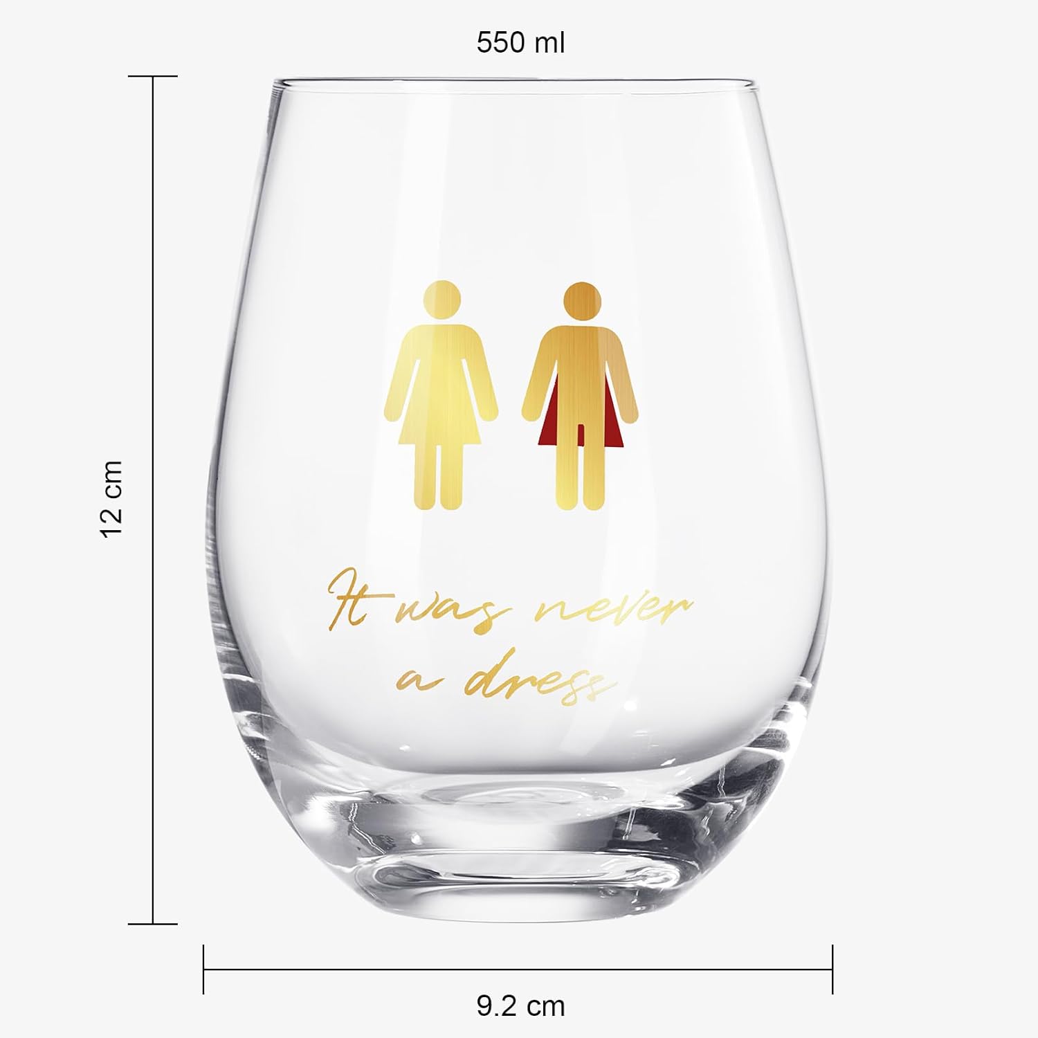 It Was Never a Dress, It Was Always a Cape Wine Glass - Women Empowering Feminist Mug