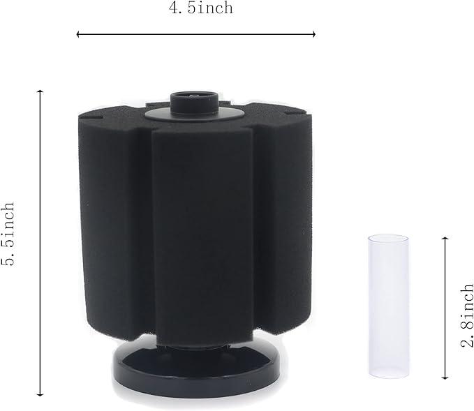 ALEGI 2 Pcs Large Sponge Filter Kit with Airline Tubing, Air Pump Valves, Suction Cups for 125 Gallon Tank