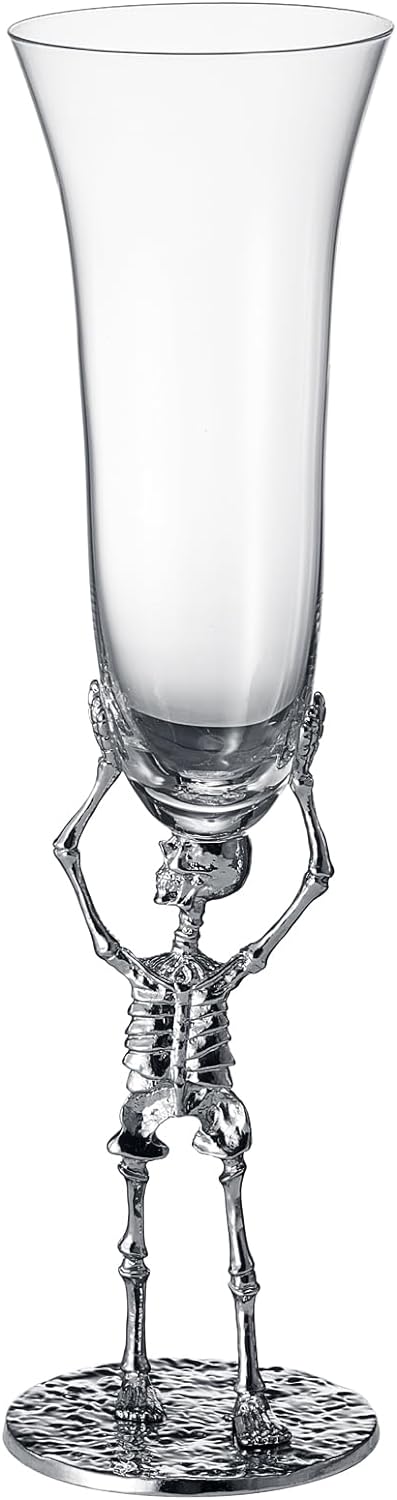 Skeleton Champagne Flute Glass | Single | 7.5oz Halloween Skeleton Glasses 10
