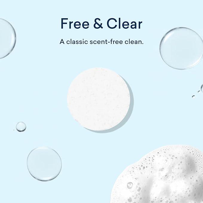 BLUELAND Laundry Detergent Tablets, Starter Set, 60 Count with Tin, Plastic-Free Eco-Friendly Pods, Sheets, Liquid Alternative - Fragrance Free and Clear, Natural, Gentle