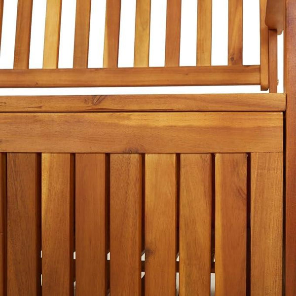 vidaXL Stable Solid Acacia Wood Storage Bench - Weather-Resistant Wooden Patio Furniture with Ample Storage Space & Comfortable Seating