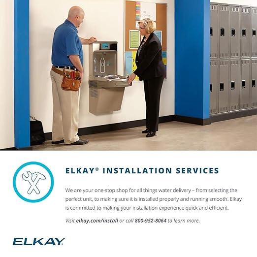 Elkay LZSG8S Wall Mount Single Filtered Drinking Fountain - Stainless Steel
