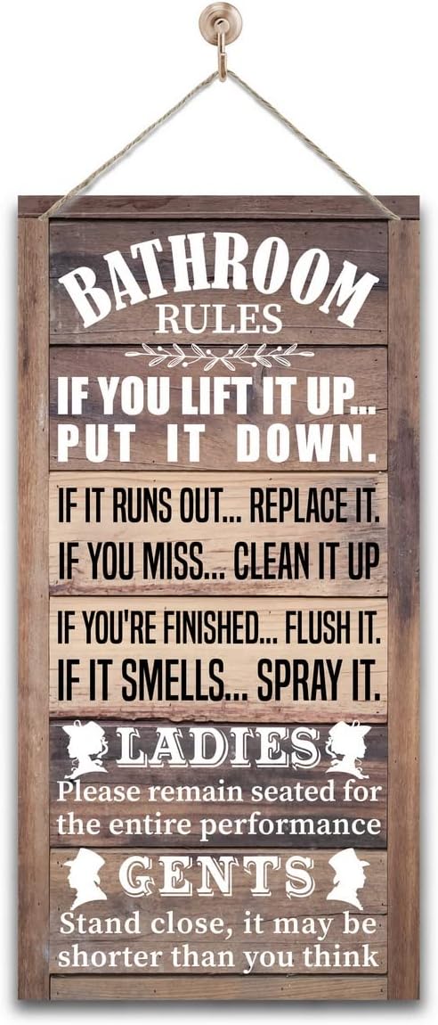 Rustic Bathroom Decor, Western Bathrooms Decors, Funny Bathroom Signs Wall Decor, Country Bathrooms Decors