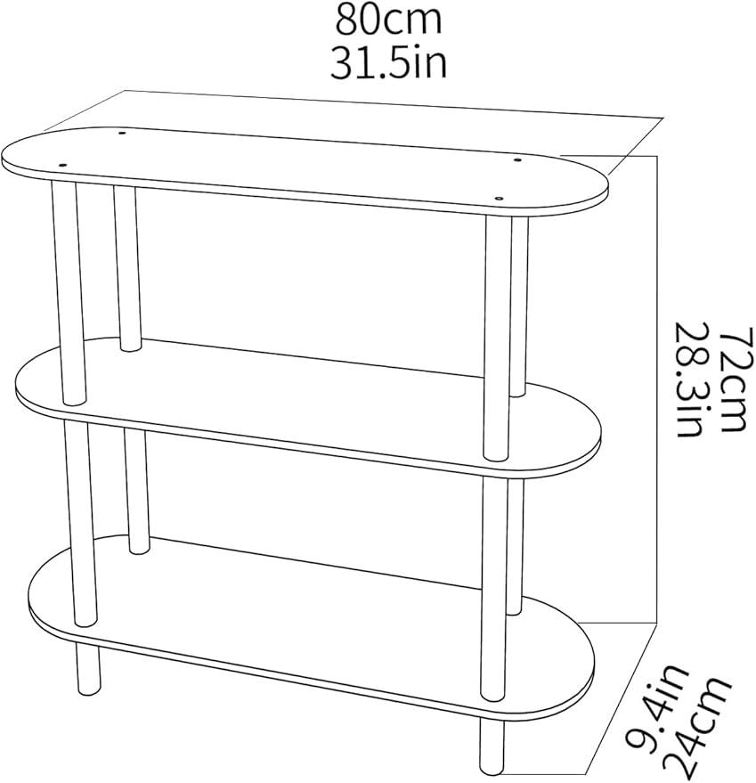 Clear Bookshelf, Acrylic Bookcase with Open Book Shelf for Office Living Room Bedroom (3 Tier Orange)