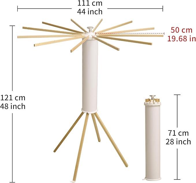 JOOM Four Legs Clothes Drying Rack, Garment Rack Portable and Foldable Space Saving Laundry Drying Rack - Drying Rack Floor Folding Balcony Bedroom Solid Invisible Household