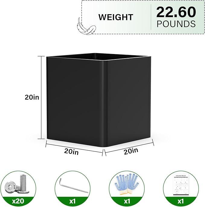 Large Metal Square Planter 20