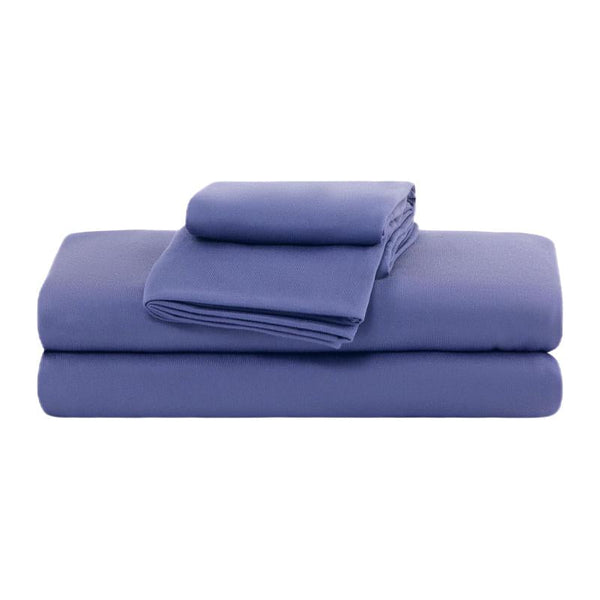 100% Microfiber Jersey Knit Sheet Set with Pillowcases-Navy Sleep Zone