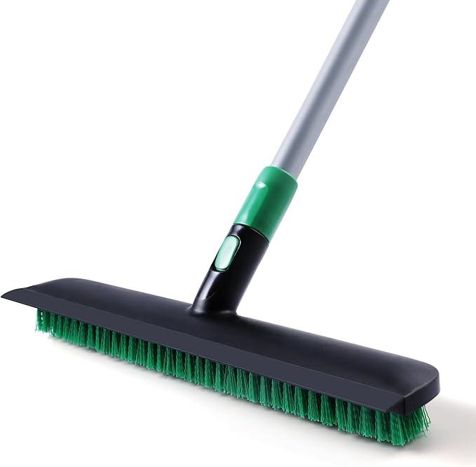 Eyliden X-Large Floor Scrub Brush, 2 in 1 Scrape Brushes with Rubber Squeegee | 55.3