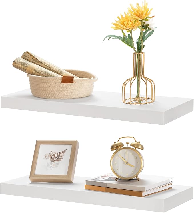 HOOBRO Floating Shelves for Wall, Wall Mounted Shelf Set of 2, 23.6