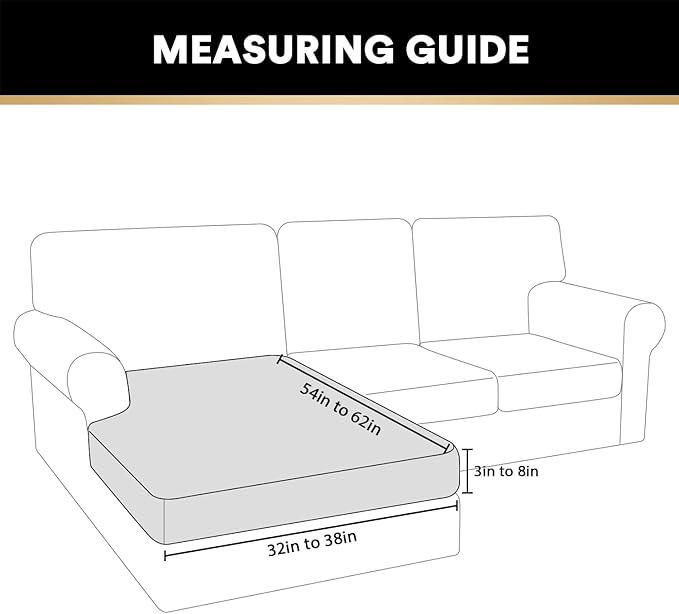 PrinceDeco Sectional Couch Covers Velvet Couch Cover for Dogs Washable L Shaped Couch Cover 1 Piece Individual Sectional Couch Covers with Elastic Bottom(Chaise Lounge,Taupe)