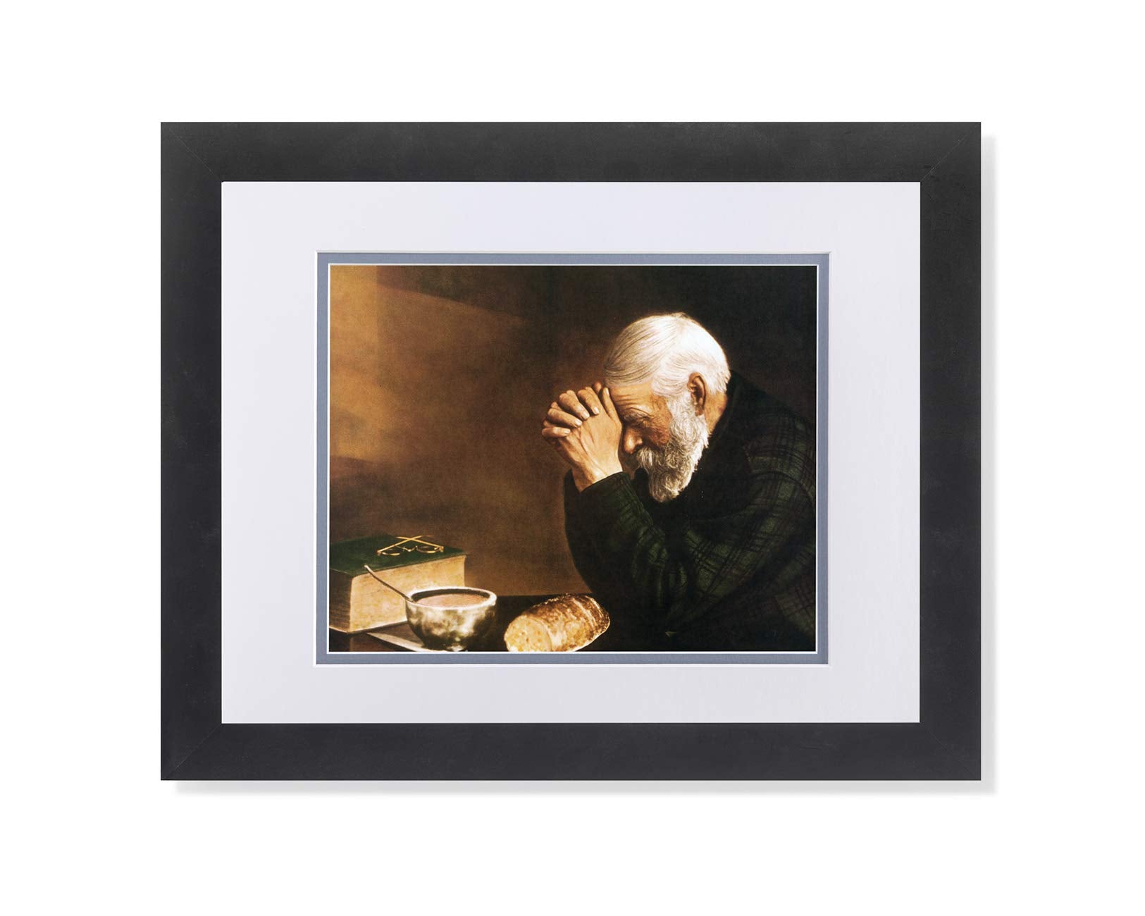 Religious Wall Art – Daily Bread Prayer Print | Framed Art Print With Double Mat