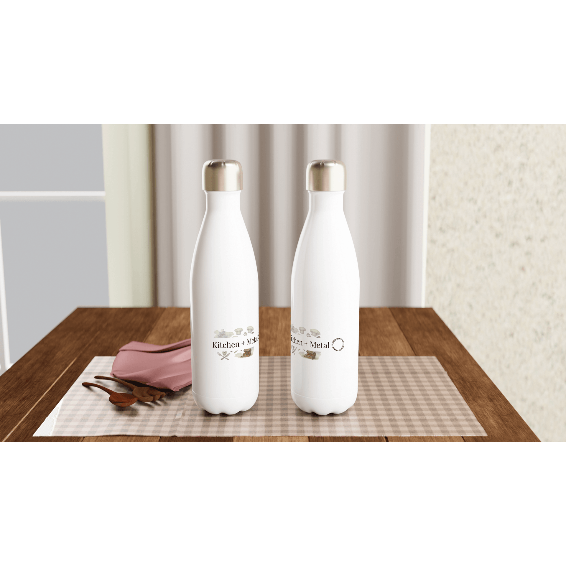 White 12oz Enamel Mug - White 17oz Stainless Steel Water Bottle | Coffee Mugs | Kitchen + Metal