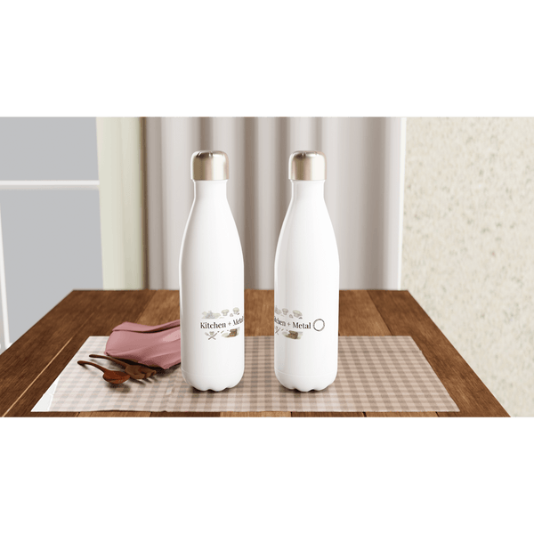 White 12oz Enamel Mug - White 17oz Stainless Steel Water Bottle | Coffee Mugs | Kitchen + Metal
