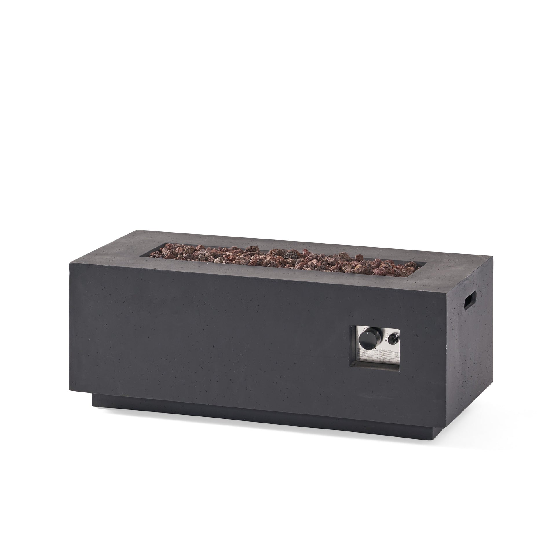 Contemporary Outdoor 40,000 BTU Propane Fire Pit Light Grey MgO Concrete 40'