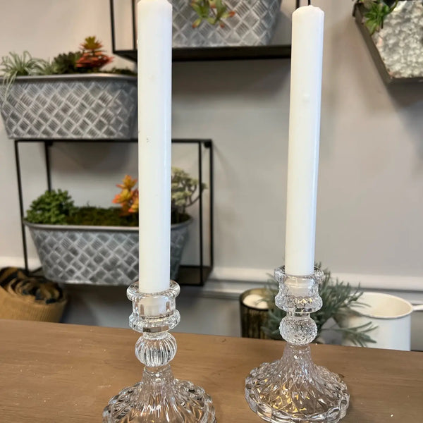 Crystal Clear Glass Candle Holder