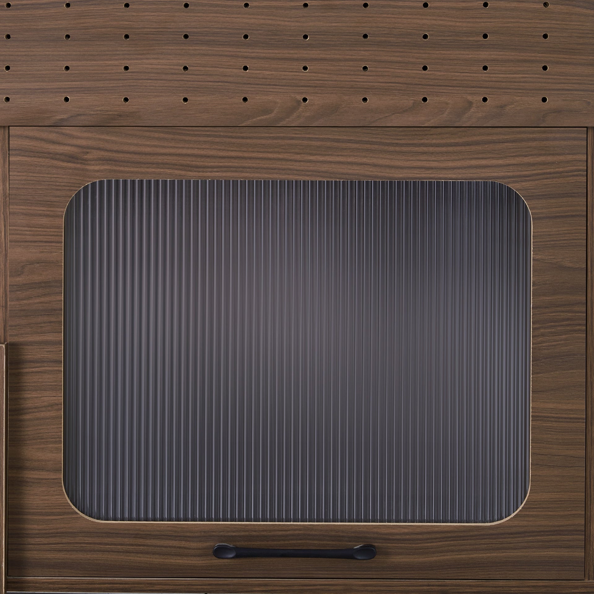 Furniture Style Multi-use Cat Litter Box House with Storage Walnut Particle Board MDF