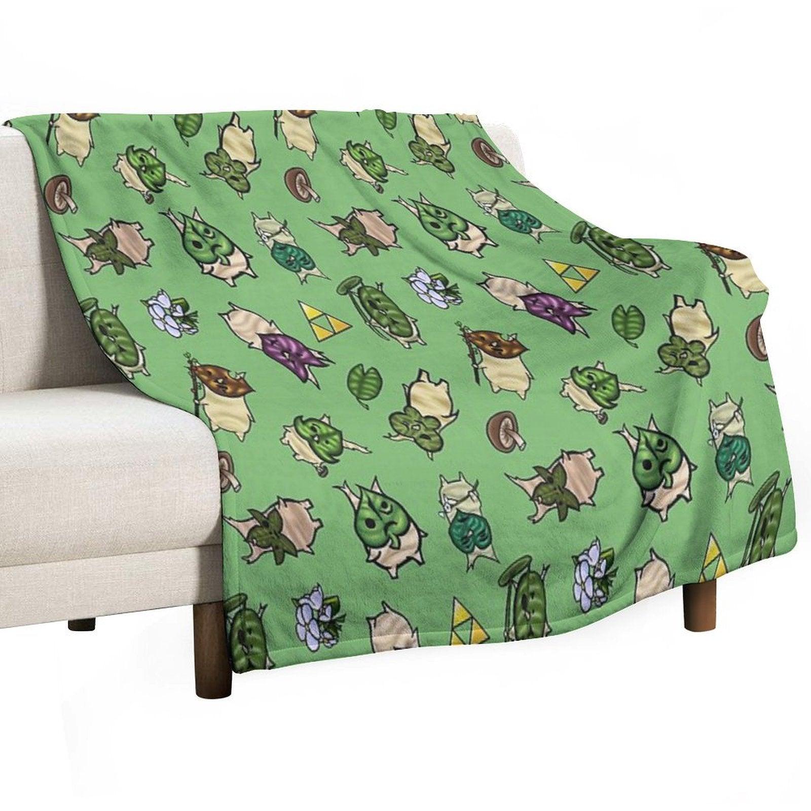 Korok Repeating Pattern (Light Green) Throw Blanket