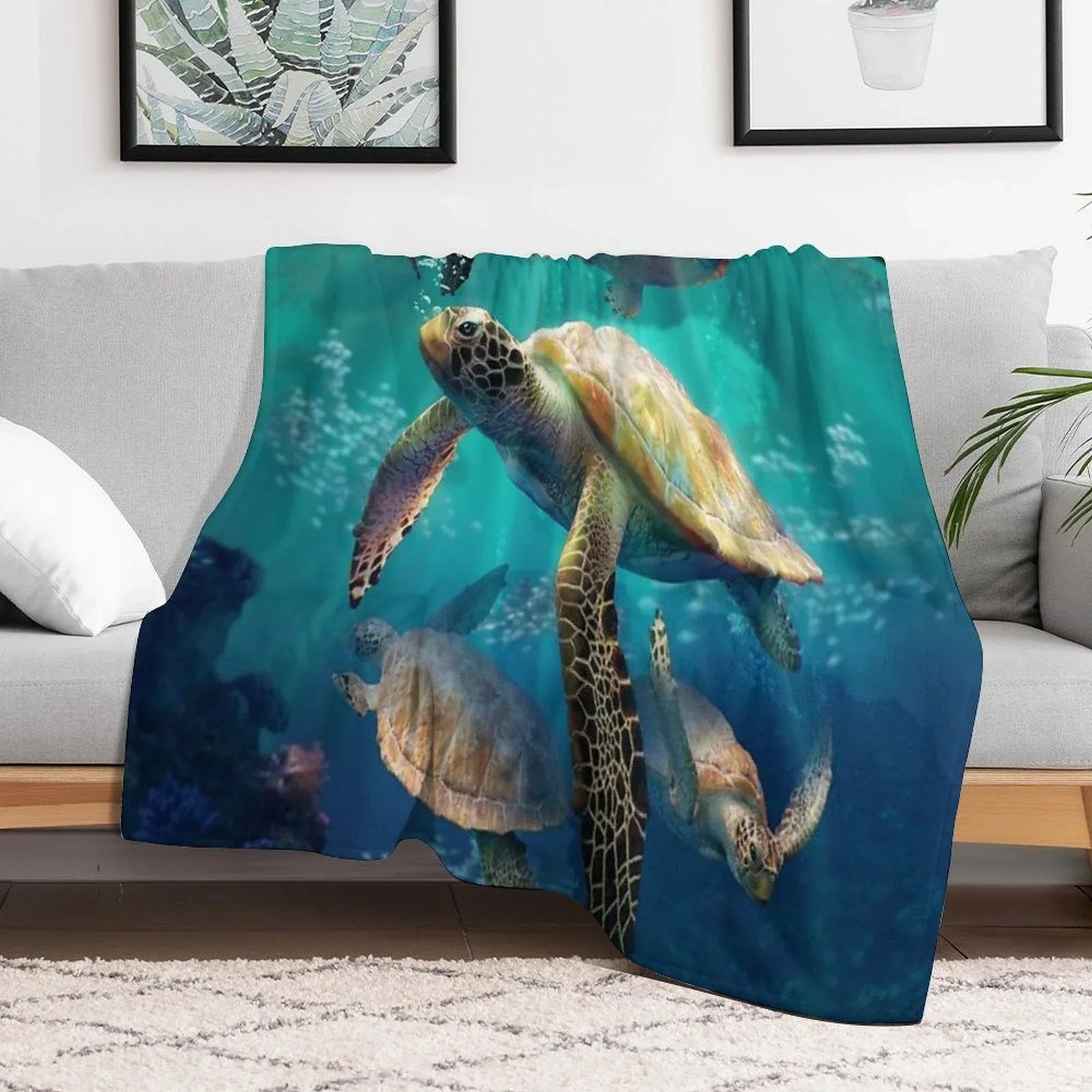 Sea Turtles Throw Blanket