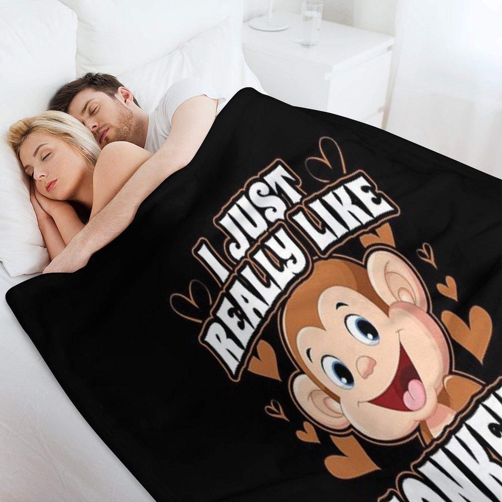 I Just Really Like Monkeys OK Throw Blanket