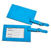 Aqua Blue Leatherette Luggage Tag, 4.375